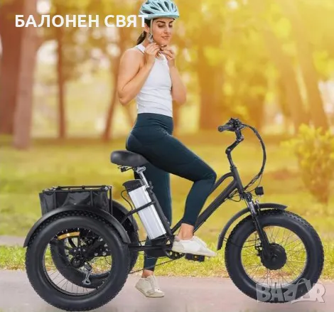 500W 48V 20" Електрически Хибрид Велосипед Триколка FAT TIRE , снимка 2 - Велосипеди - 47238158