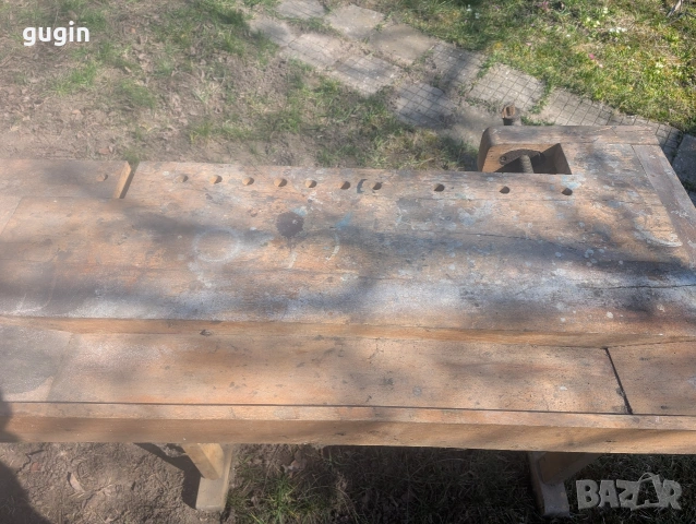 дърводелски тезгях,маса, снимка 3 - Антикварни и старинни предмети - 53846332