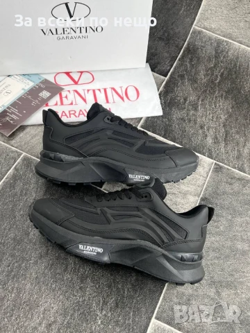 Valentino Мъжки Черни Маратонки👟Мъжки Спортни Обувки В Черен Цвят Валентино Код E544, снимка 4 - Маратонки - 50803606