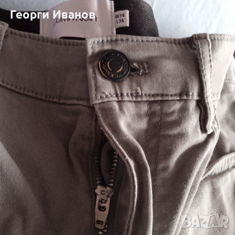 КАТО НОВИ CALVIN KLEIN W34/L34 CEMENT GRAY Straight Fit оригинални дънки CK jeans, снимка 6 - Дънки - 53512550
