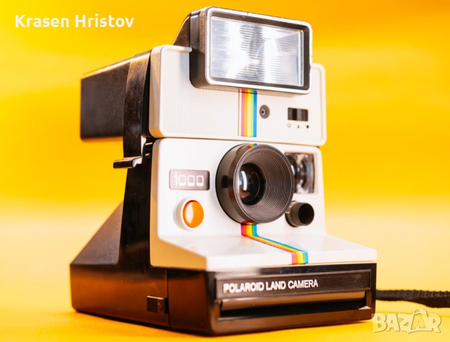 Polaroid Land Camera 1000 + Polaroid flash 2351 (Polatronic/Q-light), снимка 3 - Фотоапарати - 54016517