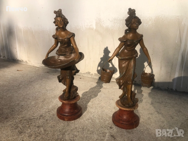 чифт старинни метални фигури, снимка 3 - Антикварни и старинни предмети - 50025113