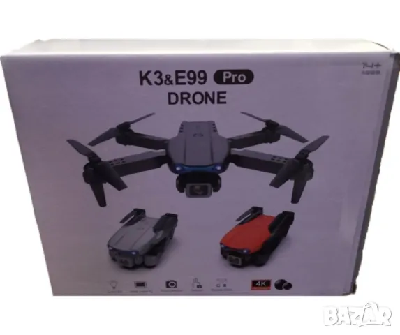 HD 4K Дрон с две камери K3 E99 PRO DRONE, снимка 2 - Дронове и аксесоари - 46865774