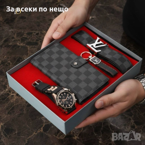 Louis Vuitton Мъжки Подаръчен Комплект Луис Витон  - Налични Различни Цветове Код SK152, снимка 6 - Подаръци за мъже - 52518258