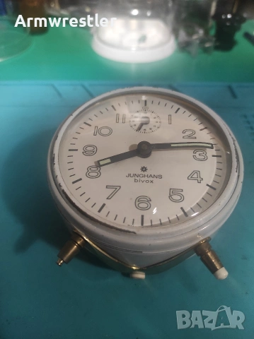 Ретро Немски Механичен Часовник Будилник Junghans, снимка 5 - Антикварни и старинни предмети - 54000868