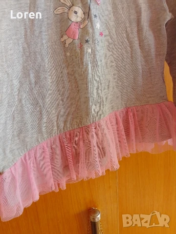 Подарявам!Детска красива блузка с розово тюлче от 6-8, снимка 4 - Детски Блузи и туники - 51386103