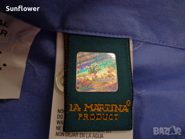 Дамска вталена синя риза La Martina, размер S, снимка 9 - Ризи - 52090593