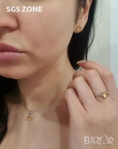 Класически Обеци с Естествени Камъни, снимка 5 - Обеци - 49630109