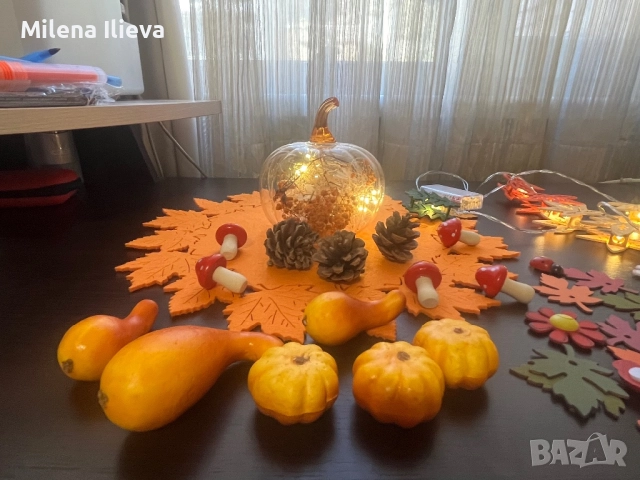 🎃 Есенна украса – пълен комплект с лампички и декорации 🍂, снимка 3 - Декорация за дома - 52104795