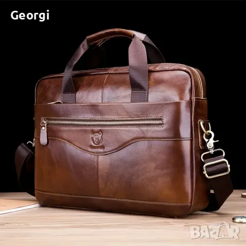 Елегантно/Ежедневна, Делова Бизнес чанта {куфарче за лаптоп} Естествена кожа!, снимка 9 - Чанти - 49290782