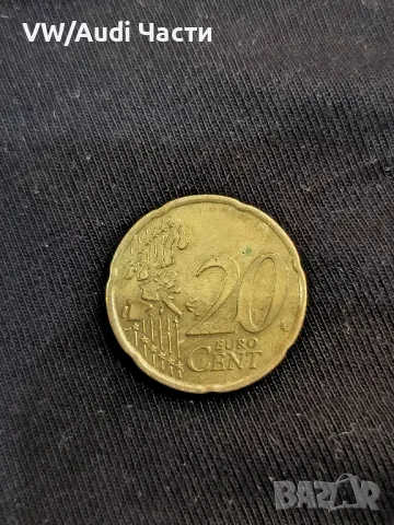 Монета 20 евро цента Белгия 2000г. минт 20 Euro Cent Belgium Albert II, снимка 1 - Нумизматика и бонистика - 49038138