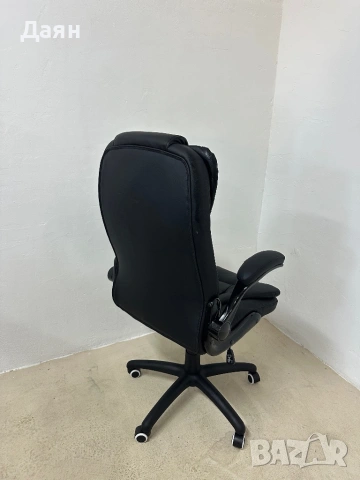 Ергономичен офис стол HOMCOM, сгъваеми подлакътници, функция накланяне, снимка 9 - Столове - 53164294