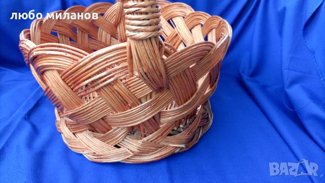 Голяма елипсовидна плетена кошница от едно време, снимка 6 - Антикварни и старинни предмети - 45843276
