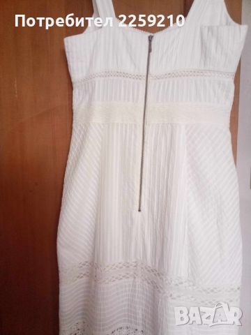 Дантелена миди рокля без ръкави Nanette Lepore в бяло Us2/EU 34, снимка 7 - Рокли - 45263356
