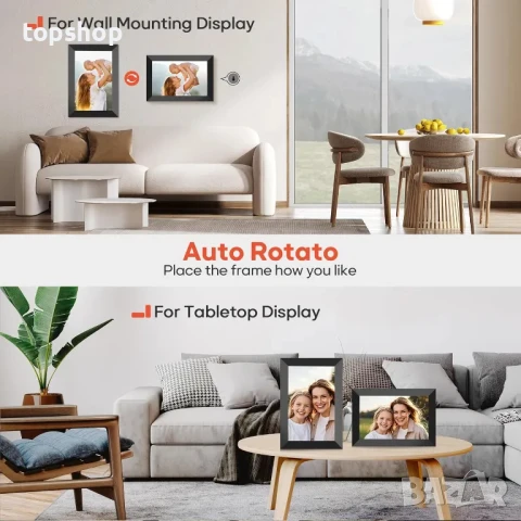 Цифрова фоторамка с меню на БЪЛГАРСКИ Frameo-10.1" WiFi IPS сензорен екран 1280 * 800, 32GB памет, снимка 9 - Друга електроника - 50502593