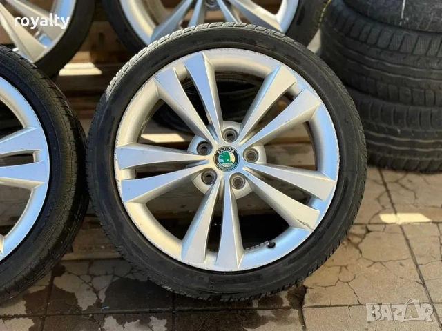 5х112 18 Джанти Шкода Октавиа Супърб 5x112 Skoda Octavia Superb Оригинални джанти за Шкода ЕТ 51 J 7, снимка 5 - Аксесоари и консумативи - 53760305