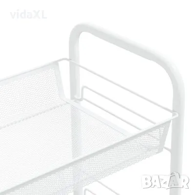 vidaXL Кухненска количка на 3 нива, бяла, 46x26x64 см, желязо（SKU:336323）, снимка 4 - Други - 48526413