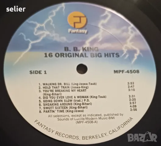 B.B. King ‎– 16 Original Big Hits B.B. King Made in USA Американско издание в отлично състояние  Ряд, снимка 4 - Грамофонни плочи - 48653320