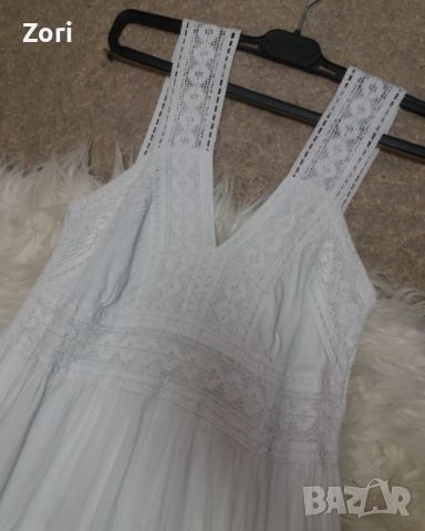 УНИКАЛНО КРАСИВА снежнобяла памучна рокля с дантела , снимка 2 - Рокли - 45112707