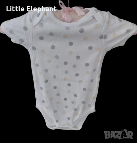 Боди с къс ръкав за 12-18 мес мом,големи точки сиви и кафяви,Англия/ново