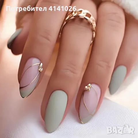 Самозалепващи изкуствени нокти Press On Nails, снимка 12 - Продукти за маникюр - 48223973