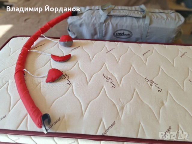 детско сгъваемо креватче NEOnato с матрак Pier Carden, снимка 3 - Мебели за детската стая - 53769796