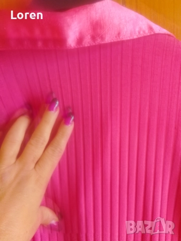 Розова ризка тип блузка, снимка 8 - Блузи с дълъг ръкав и пуловери - 52042244