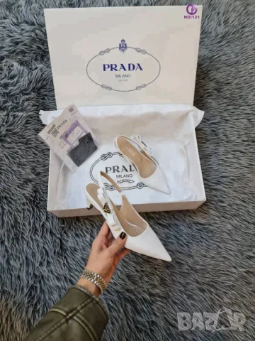 дамски обувки на ток и чанта prada milano, снимка 5 - Чанти - 46911717