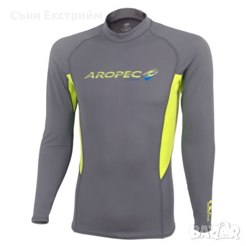 Мъжка блуза ликра с ултравиолетова защита Aropec Radiance 5K79M TGY/LMY сива, снимка 2 - Тениски - 46059219