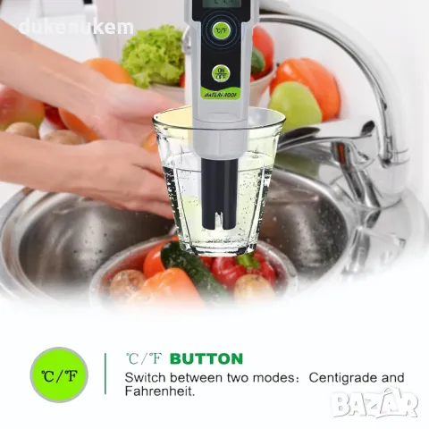 НОВ! Дигитален тестер за соленост и Т, за аквариуми, басейни, вода, снимка 7 - Друга електроника - 49842452