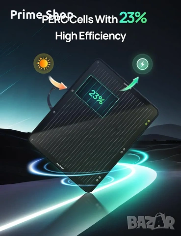 ECO-WORTHY 100W Сгъваем Соларен Панел 12V за Къмпинг и Каравани, снимка 4 - Друга електроника - 53448948