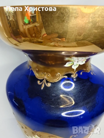 Голяма ваза  от чешки цветен кристал , снимка 11 - Вази - 53753086