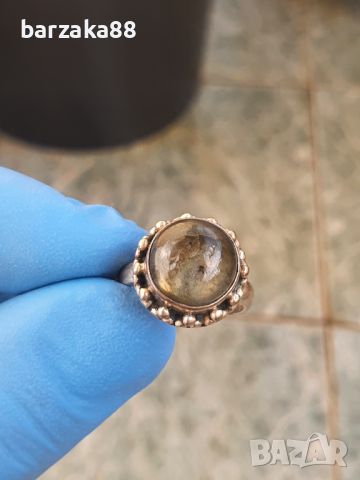 Сребърен пръстен с Лабрадорит, снимка 3 - Пръстени - 45729558
