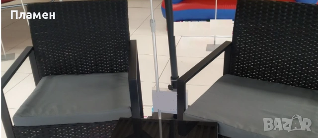 Градински комплект за кафе маса с два стола с възглавници, снимка 7 - Градински мебели, декорация  - 53599181