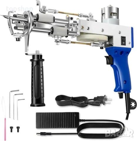 Перфектен пистолет за килими / електрически пистолет за тъфтинг / туфтинг, контрол на скоростта, син