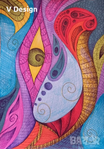 Абстрактна картина "Метаморфоза", снимка 2 - Картини - 52386736