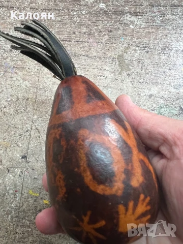 Ръчно рисувана тиква от Перу или Боливия, снимка 4 - Декорация за дома - 50780125