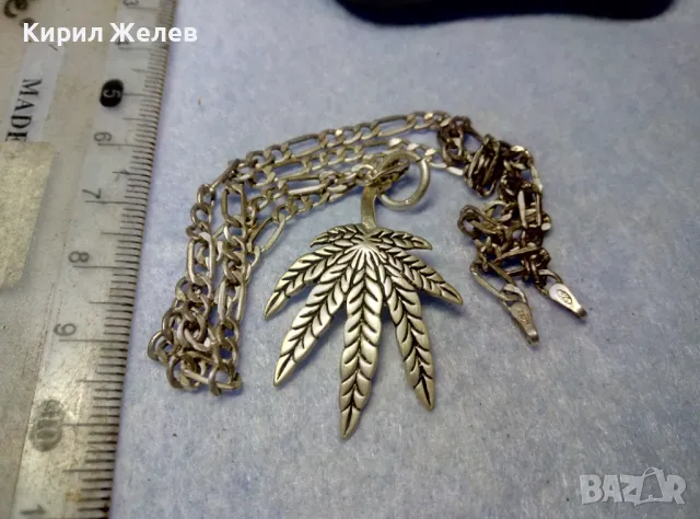 ФЛОРАЛЕН СРЕБЪРЕН МЕДАЛЬОН със СРЕБЪРЕН ЛАНЕЦ СРЕБРО 925 ITALY КАРТИЕ ПЛЕТКА 25760, снимка 5 - Колиета, медальони, синджири - 50354689