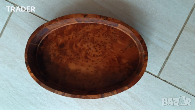 овална дървена купа от туя от Мароко , снимка 2 - Декорация за дома - 27409210