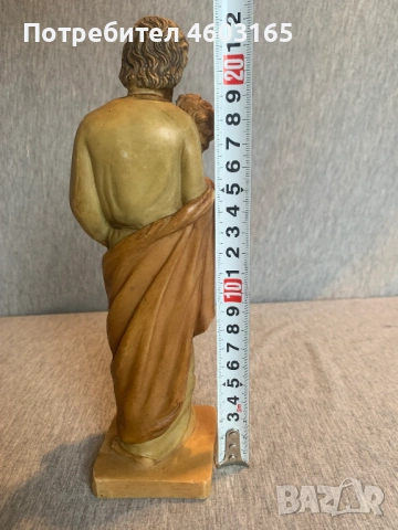 стара   фигурка на Йосиф и Младенеца, снимка 3 - Антикварни и старинни предмети - 53938260