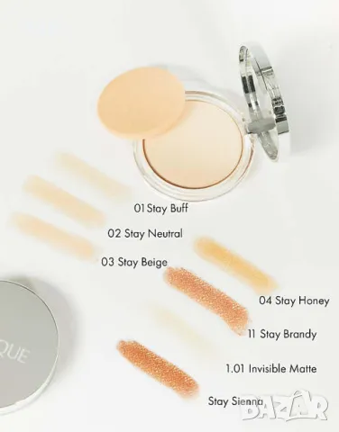 CLINIQUE Stay - MATTE  sheer PRESSED POWDER компактна пудра, Honey 04 , снимка 2 - Декоративна козметика - 47208973