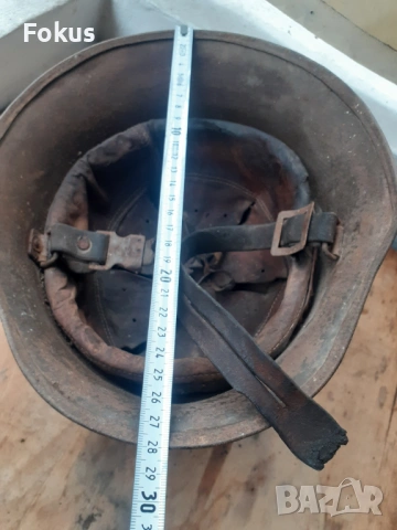 Стара българска военна каска М 36 с подгънат ръб, снимка 6 - Антикварни и старинни предмети - 53499700