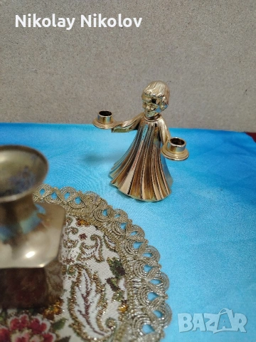 винтидж месингови свещници, снимка 6 - Декорация за дома - 54017352