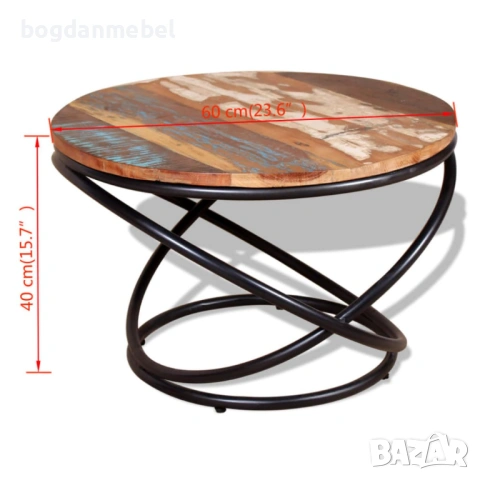 Sonata H Маса за кафе, регенерирано дърво масив, снимка 3 - Маси - 53590641