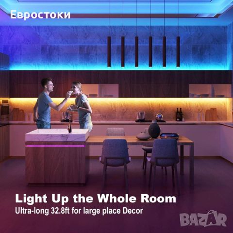 Комплект RGB LED лента с дистанционно управление, Smart Led ленти 15м, RGB музикална синхронизация, снимка 7 - Лед осветление - 46117769