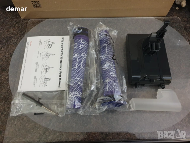 Резервна батерия Waitley 6000mAh за Dyson V7 SV11, с 2 филтъра, снимка 9 - Прахосмукачки - 53530858