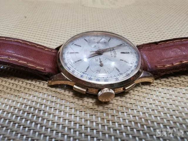 ПОЗЛАТЕН MORRIS FERROTEX CHRONOGRAPHE , снимка 3 - Мъжки - 49274430