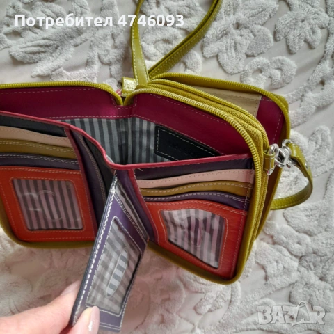 чантичка / портмоне многоцветна , естествена кожа, снимка 9 - Портфейли, портмонета - 53707723