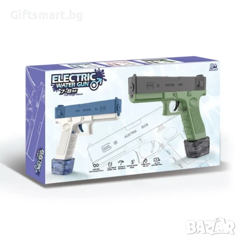 Воден пистолет Glock18, Електрически, Автоматичен, Зелен, снимка 6 - Други - 50707445