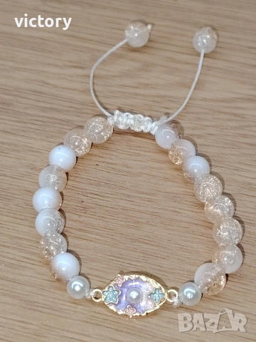 Blossom Pearl Serenity – Нежна ръчно изработена гривна, снимка 2 - Гривни - 53911568